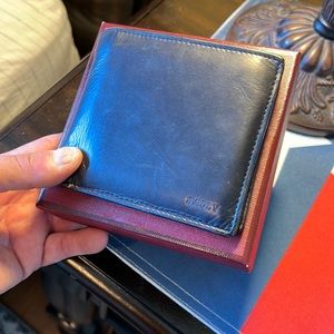 Bally Blue Calf Skin Wallet